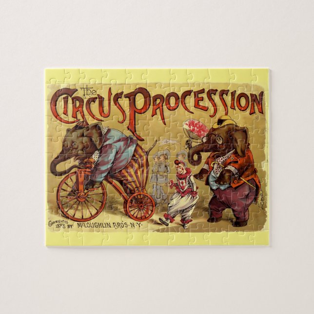 Quebra-cabeça Vintage Circus Illustration Art Old Antique (Horizontal)