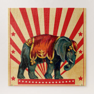 Quebra-cabeça Vintage Circus Illustration Art Old Antique