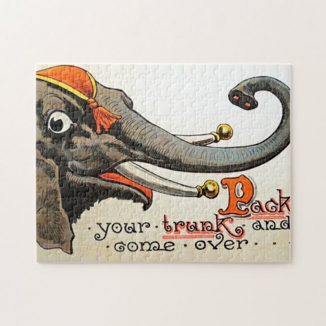 Quebra-cabeça Vintage Circus Illustration Art Old Antique (Horizontal)