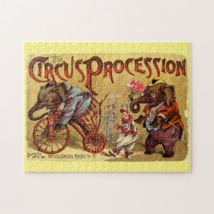 Quebra-cabeça Vintage Circus Illustration Art Old Antique