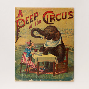 Quebra-cabeça Vintage Circus Illustration Art Old Antique