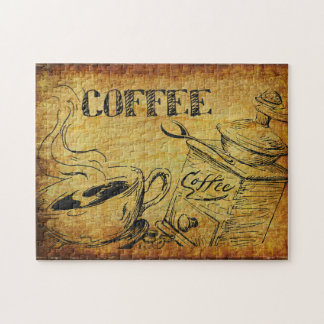 Quebra-cabeça Vintage Coffee Cup Velha Moda