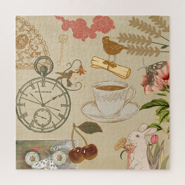 Quebra-cabeça Vintage Collage Art (Vertical)