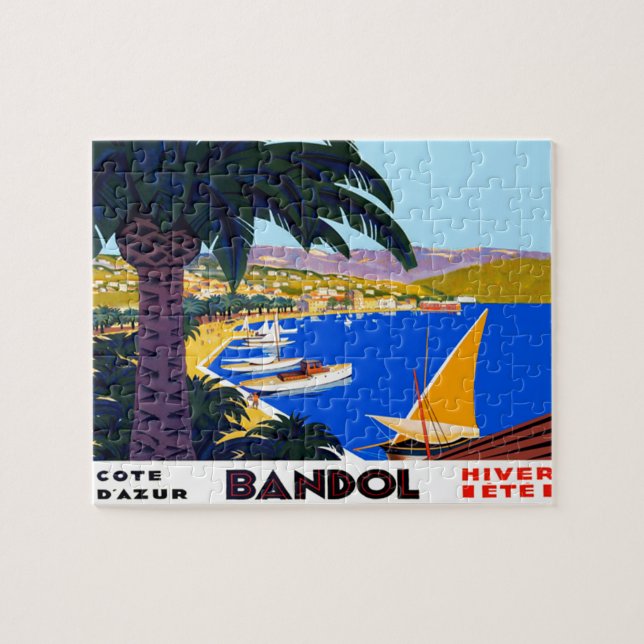 Quebra-cabeça Vintage Cote D'Azur Viagem (Horizontal)