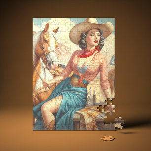 Quebra-cabeça Vintage Cowgirl
