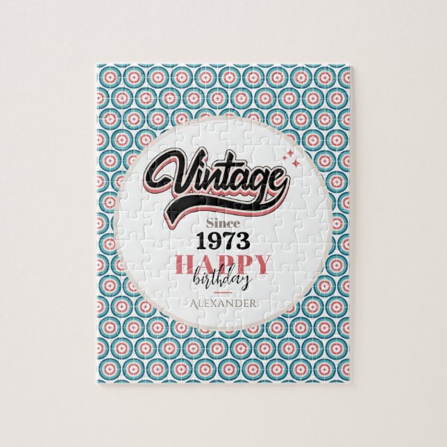 Quebra-cabeça Vintage desde - 1973 (Vertical)