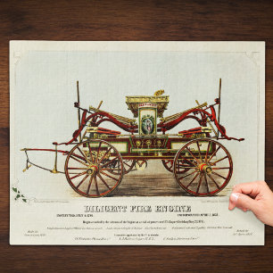 Quebra-cabeça Vintage Diligent Fire Engine, 1852, Restaurado