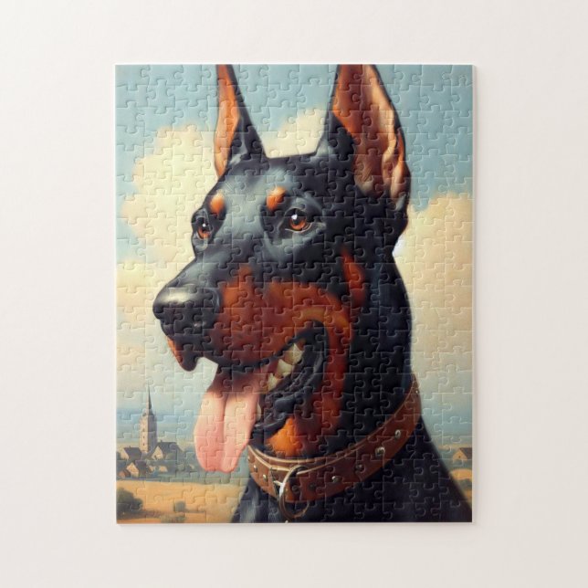 Quebra-cabeça Vintage Doberman Painting (Vertical)