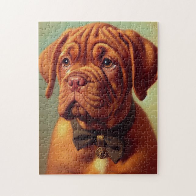 Quebra-cabeça Vintage Dogue de Bordeaux Painting (Vertical)