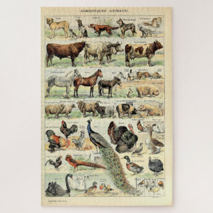 Quebra-cabeça Vintage Domesticado Animais por Adolphe Millot