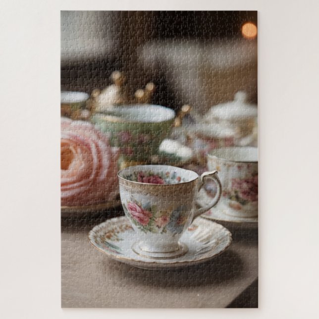 Quebra-cabeça Vintage Elegant Teacup (Vertical)