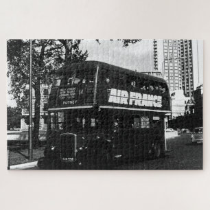 Quebra-cabeça Vintage England London, ônibus de dois andares