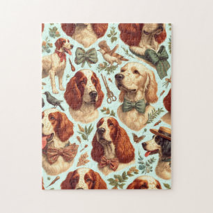 Quebra-cabeça Vintage English Setter Seamless
