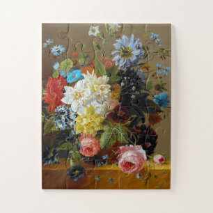 Quebra-cabeça Vintage Flowers Colorido Vase Art Painting
