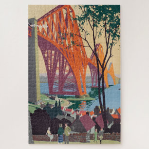 Quebra-cabeça Vintage Forth Bridge Scotland Railroad Viagem Art