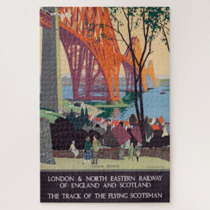 Quebra-cabeça Vintage Forth Bridge Scotland Railroad Viagem Art