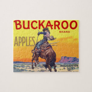Quebra-cabeça Vintage Fruta Crate Label Art, Buckaroo Apple