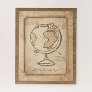 Quebra-cabeça Vintage Globe. Presente do professor de Geografia