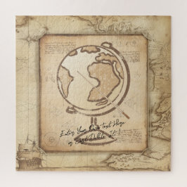 Quebra-cabeça Vintage Globe. Presente do professor de Geografia 