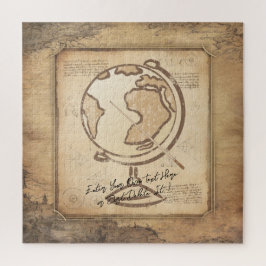 Quebra-cabeça Vintage Globe. Presente do professor de Geografia 