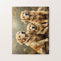 Vintage Golden Retriever Dogs Print