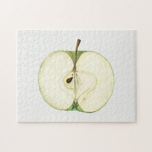 Quebra-cabeça Vintage Green Apple Fruta Painting