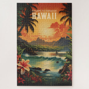 Quebra-cabeça Vintage Hawaii Beach Viagem Art