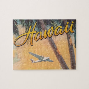 Quebra-cabeça Vintage Hawaii - Viagem Illustração Arte