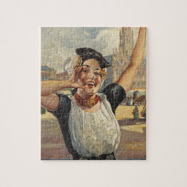 Quebra-cabeça Vintage Holland Air Viagem (Vertical)