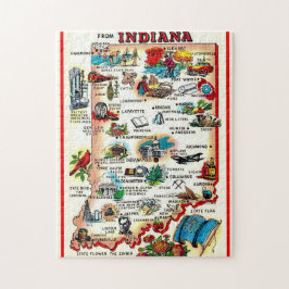 Quebra-cabeça Vintage Indiana Ilustrado 11x14