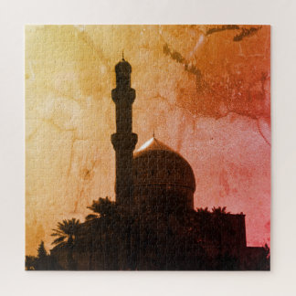 Quebra-cabeça Vintage Iraq Baghdad mosque taxis
