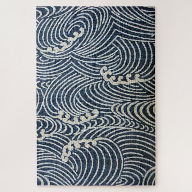 Quebra-cabeça Vintage Japonês Textile, Wave Standard (Vertical)