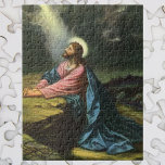 Quebra-cabeça Vintage Jesus Christ Praying, Garden of Gethsemane<br><div class="desc">Vintage illustration religious design Christ in the Garden of Gethsemane by Heinrich Hofmann. Jesus Christ is praying in Gethsemane wearing a long flowing robe and praying while looking up towards Heaven with a star shining down, he is deep in thought and prayer. Gethsemane is a garden at the foot of...</div>