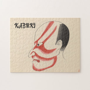 Quebra-cabeça Vintage Kabuki Aestic Engraçado Japonês