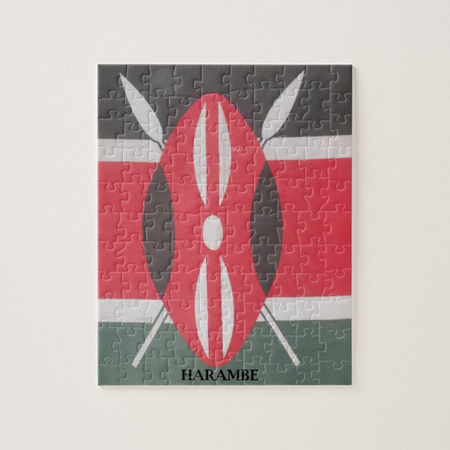 Quebra-cabeça Vintage Kenya Flag Harambe Design (Vertical)