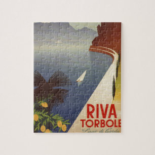 Quebra-cabeça Vintage Lake Garda Riva Torbole Itália Turismo