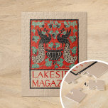 Quebra-cabeça Vintage Lakeside Magazine<br><div class="desc">Lakeside Magazine (cerca de 1890-1920) | Este cobrir da revista Lakeside, de Louise Bancroft Stevens, apresenta um elegante design de pavão floral, combinando lindamente detalhes botânicos com as graciosas silhuetas dos pavões. As penas da cauda dos pavões fluem para fora numa intrincada mostra de flores e folhas, criando uma mistura...</div>