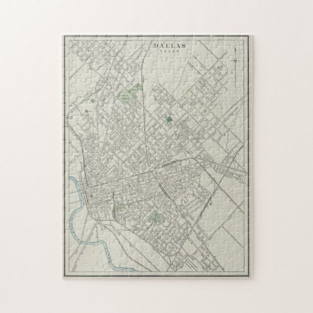 Quebra-cabeça Vintage Map of Dallas Texas (1901) (Vertical)