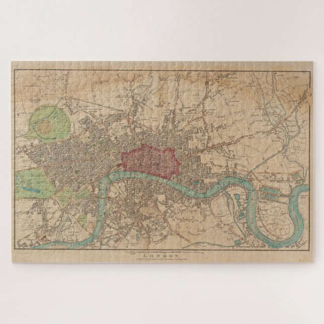 Quebra-cabeça Vintage Map of London England (1815) (Horizontal)