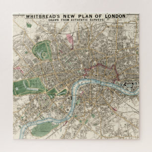 Quebra-cabeça Vintage Map of London England (1853)