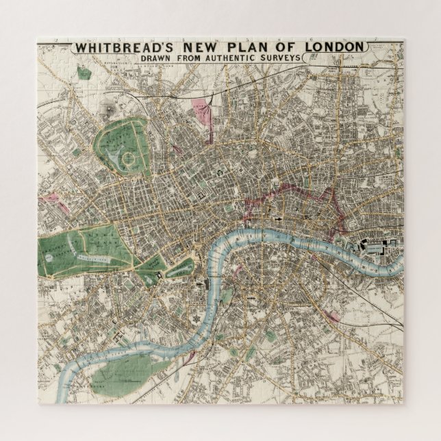 Quebra-cabeça Vintage Map of London England (1853) (Vertical)
