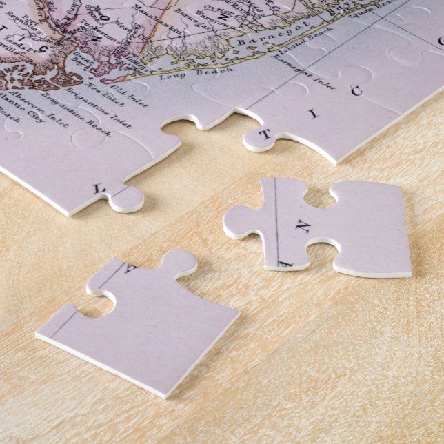 Quebra-cabeça Vintage Map of New Jersey (1884) (Lateral)