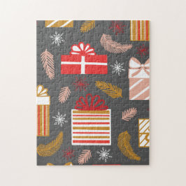 Quebra-cabeça Vintage Merry Christmas Pattern- Classic Holiday