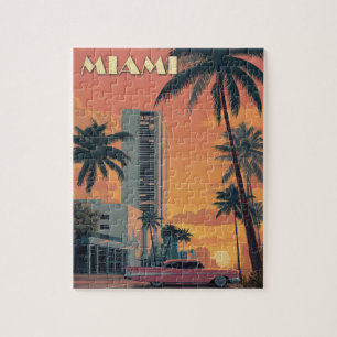 Quebra-cabeça Vintage Miami Florida Viagem