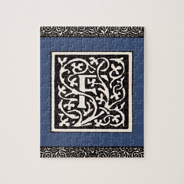 Quebra-cabeça Vintage Monograma F Art Nouveau - Letra (Vertical)