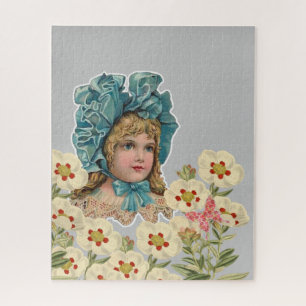 Quebra-cabeça Vintage Mulher Floral