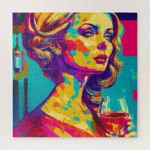 Quebra-cabeça Vintage Mulher segurando uma Abstrato de vidro de 