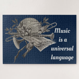 Quebra-cabeça Vintage Music Lovers Etching Musical Instruments