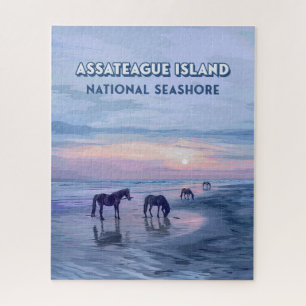 Quebra-cabeça Vintage Nacional de Cavalos de Sede de Assateague
