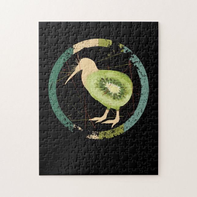Quebra-cabeça Vintage Nova Zelândia Kiwi (Vertical)